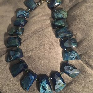 Genuine gemstone statement necklace